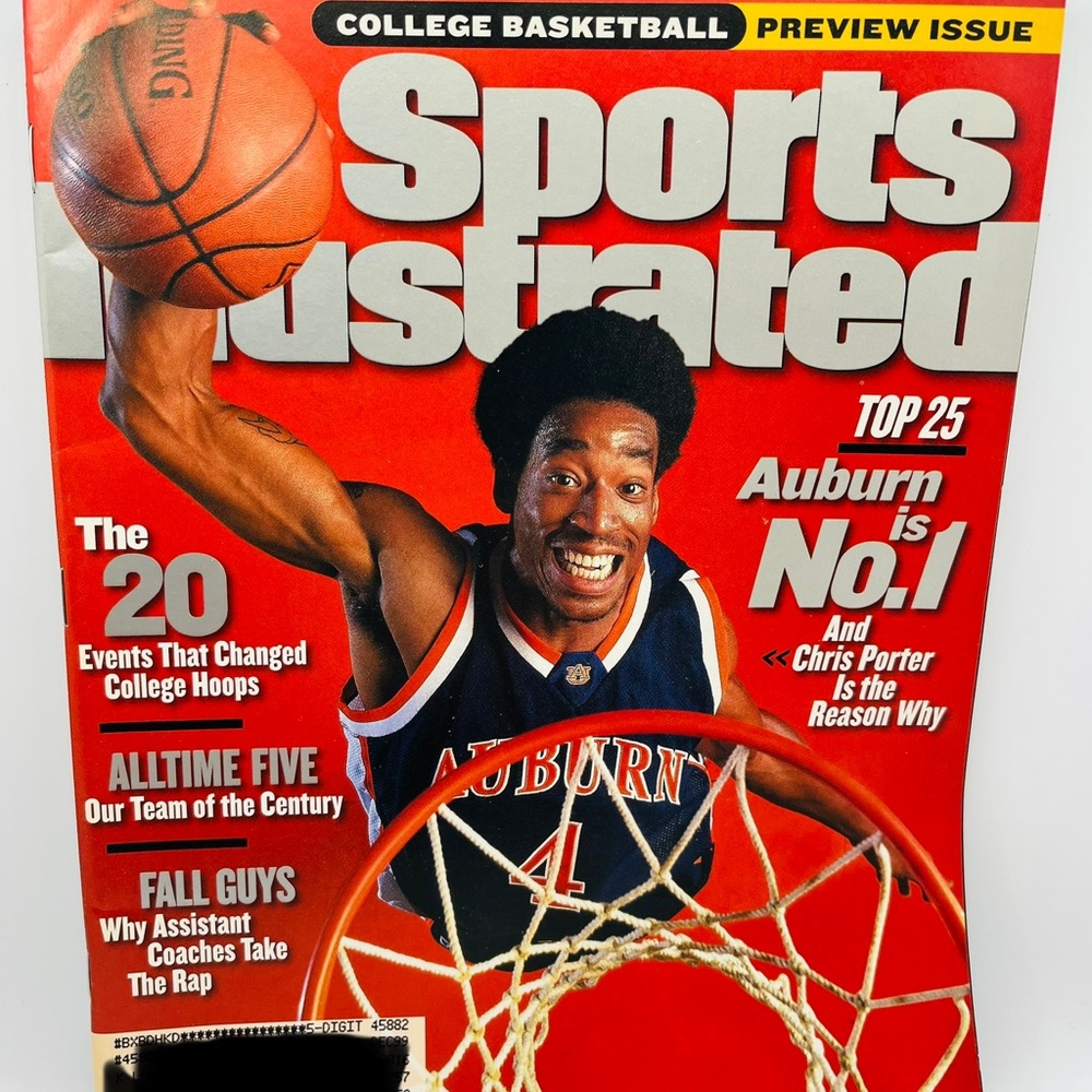 Sports Illustrated Auburn Is No. 1 November 15 1999 Chris Porter NCAA Basketball